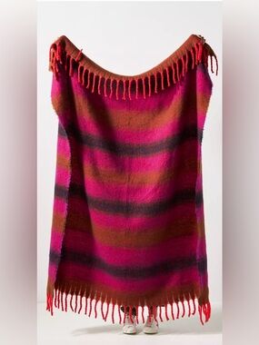 Anthropologie Rives Striped Throw Blanket 63x79 Soft Cozy